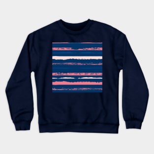 Pink and Blue Summer Stripes Crewneck Sweatshirt